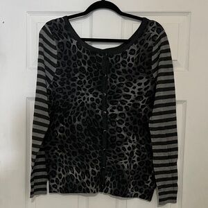 Leopard Print Black and Gray Women's Top